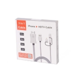 Кабел MHL HDMI мъжки - USB TYPE C + LIGHTING+ MICRO, 2 метра