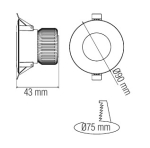 016-044-0005 LED COB ЛУНА VANESSA 5W 341Lm 6400К КРЪГЛА БЯЛА