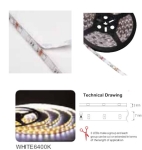 HL540L LED ЛЕНТА 35x28 60 SMD LED/M 4.8W/M IP65 РОЛКА 5М 6400K