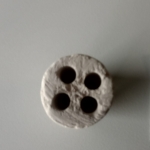 Керамичен изолатор / тръба с 4 отвора ф4mm/ ф16mm/ L52mm