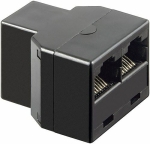 Разклонител женски RJ45 - 2хRJ45, черни