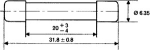 Предпазител стъклен стопяем 12A 6.3X32mm SIBA