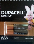 Алкална батерия AAA LR03 DURACELL 2бр