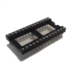 Цангов цокъл за ИС 28pin, DIP 15.24mm, THT растер 2.54mm