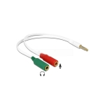 Аудио кабел разклонител Stereo Jack 3.5mm 4P мъжки - 2 x 3.5mm женски