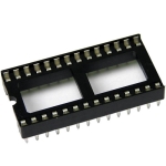 Цокъл за ИС 28pin, DIP 15.24mm, THT растер 2.54mm