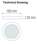 HL640L LED ЛУНА ВЪНШЕН МОНТАЖ КРЪГЛА 12W 840Lm SMD LED 3000K