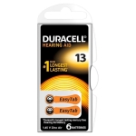 Батерия цинкова ZA13 6бр. бутонни за слухов апарат в блистер DURACELL