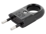 Щепсел 2P с ухо черен 10A 250V