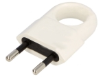 Щепсел 2P с ухо бял 10A 250V