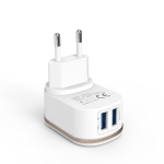 Мрежово зарядно устройство, DeTech, DE-15, 5V/3.1A 220V, 2 x USB,