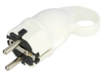 Щепсел шуко 2P+PE с ухо бял 16A 250V IP44