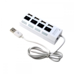 USB Хъб 4 -портов, бял