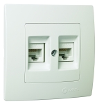 Розетка  за компютър двойна 2х CAT 5E MAKEL Lilium Natural Kare БЯЛ 32001036