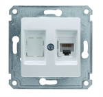 Механизъм с  панел за розeтка за компютър CAT 5E + гнездо  MAKEL Lilium Natural Kare БЯЛ 30001035