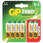 Алкална батерия GP SUPER LR6 AA / 4+2 бр. в опаковка 1.5V