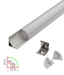 Алуминиев профил за LED лента X076 - ъглов 2m - матов