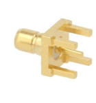 SMB Гнездо, мъжко, право, 50ohm, THT, позлатено