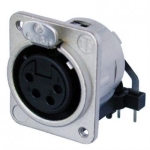 Neutrik Гнездо КАНОН XLR женски, PIN 4, ъглови 90°, запояване PCB