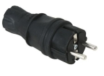 Щепсел шуко черен 16A, 250V гумиран 010083300028