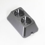 Разклонител шуко 2 гнезда без кабел - черен/български Тоди 16A/250V