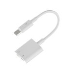 Преходник One Plus NB1248, Type-C към 2x Type-C F, 0.15m, Бял