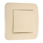 Ключ единичен КРЕМ сх.1 MAKEL Lilium NATURAL 55201