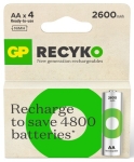 АКУМУЛАТОРНА БАТЕРИЯ GP RECYKO R6 AA 2600 NIMH 4БР