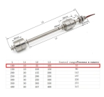 Двоен ниво ключ поплавък 100-55 mm вертикален неръждаем 240VAC NO/NC