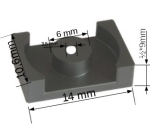 Феритна сърцевина EQ 14x10.6x9mm с отвор 3.5mm, комплект 2бр.