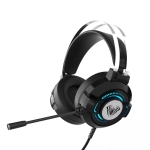 Слушалки Aula S602, За компютър, Подсветка, Микрофон, USB + 3.5mm, Сив