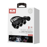 Зарядно устройство за кола Earldom ES-CS1, Разклонител, 2xUSB F, 3x12/24V