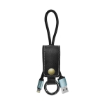 Кабел за данни micro USB, Remax RC-034I, ключодържател, естествена кожа,Черен