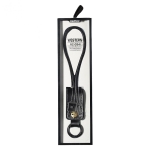 Кабел за данни iPhone Lighting, Remax Western RC-034i, Kлючодържател, естествена кожа, Черен