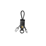 Кабел за данни iPhone Lighting, Remax Western RC-034i, Kлючодържател, естествена кожа, Черен