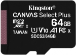 Карта памет Kingston Canvas Select PLUS micro SDHC 64GB, CLASS 10 UHS-I
