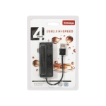 USB хъб USB 2.0, 4 порта, черен