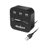 3-портов USB 2.0 хъб с четец на карти