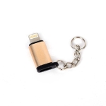 Преходник, iPhone Lighting мъжки към Micro USB женски, златист