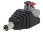 Захранваща букса мъжка 5.5/2.1mm с пружинна клема PC2.1-M-STB