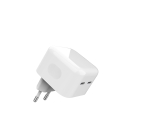 Бързо зарядно устройство 100-240V 2xUSB-C 18W PD или 1xUSB-C 35W PD PPS Бял