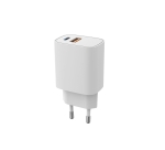 Бързо зарядно устройство 100-240V 1xUSB-A 3.0A + 1xUSB Type-C 3.0A 30W PD Бял