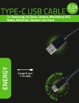 Кабел универсален USB-A към USB Type-C дължина 1m. Черен