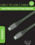 Кабел за зареждане Power Delivery (PD) USB Type-C към USB Type-C дължина 1m. Черен