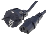 Захранващ кабел за компютър H05VV-F 3x1.00кв.мм. с прав щепсел CEE 7/7 (E/F) и IEC C13