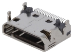 Конектор mini HDMI гнездо, PIN19, ъглови 90°, SMT