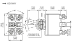 3644NF Apem ЦК ключ ON-OFF-ON DP3T 12A 28V