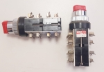 Превключвател CEMA 2P OFF-ON 4NO + 4NC червен