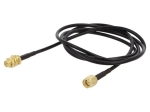 SMA кабел за антена, RP-SMA мъжки -RP-SMA женски, 50 ohm 1m черен