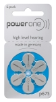 Батерия 6бр. бутонни за слухов апарат POWER ONE VARTA PR44/675